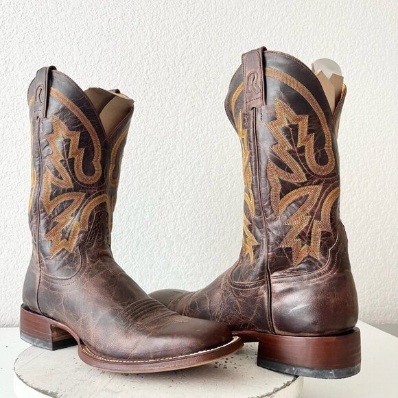 Rod Patrick Mens Cowboy Boots 12.5AAAA Perro Loco Brown Western Leather Soles - Picture 1 of 13